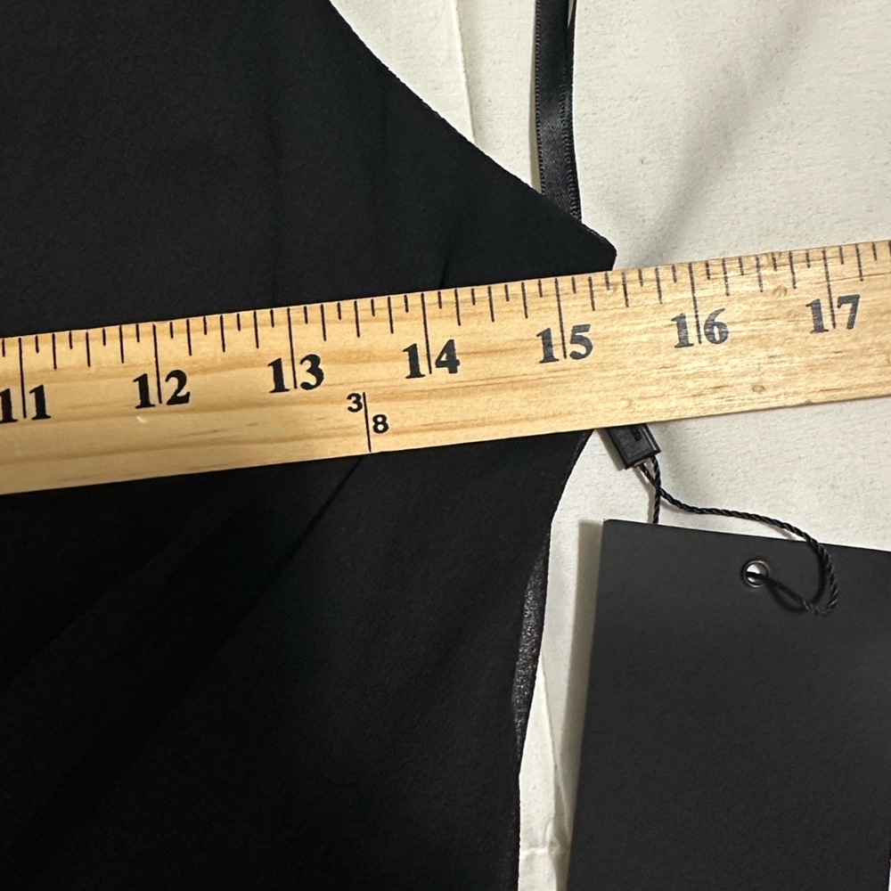 White House Black Market Sleeveless Draped Gown 4P Black V-Neck Chiffon Lined - Picture 10 of 16